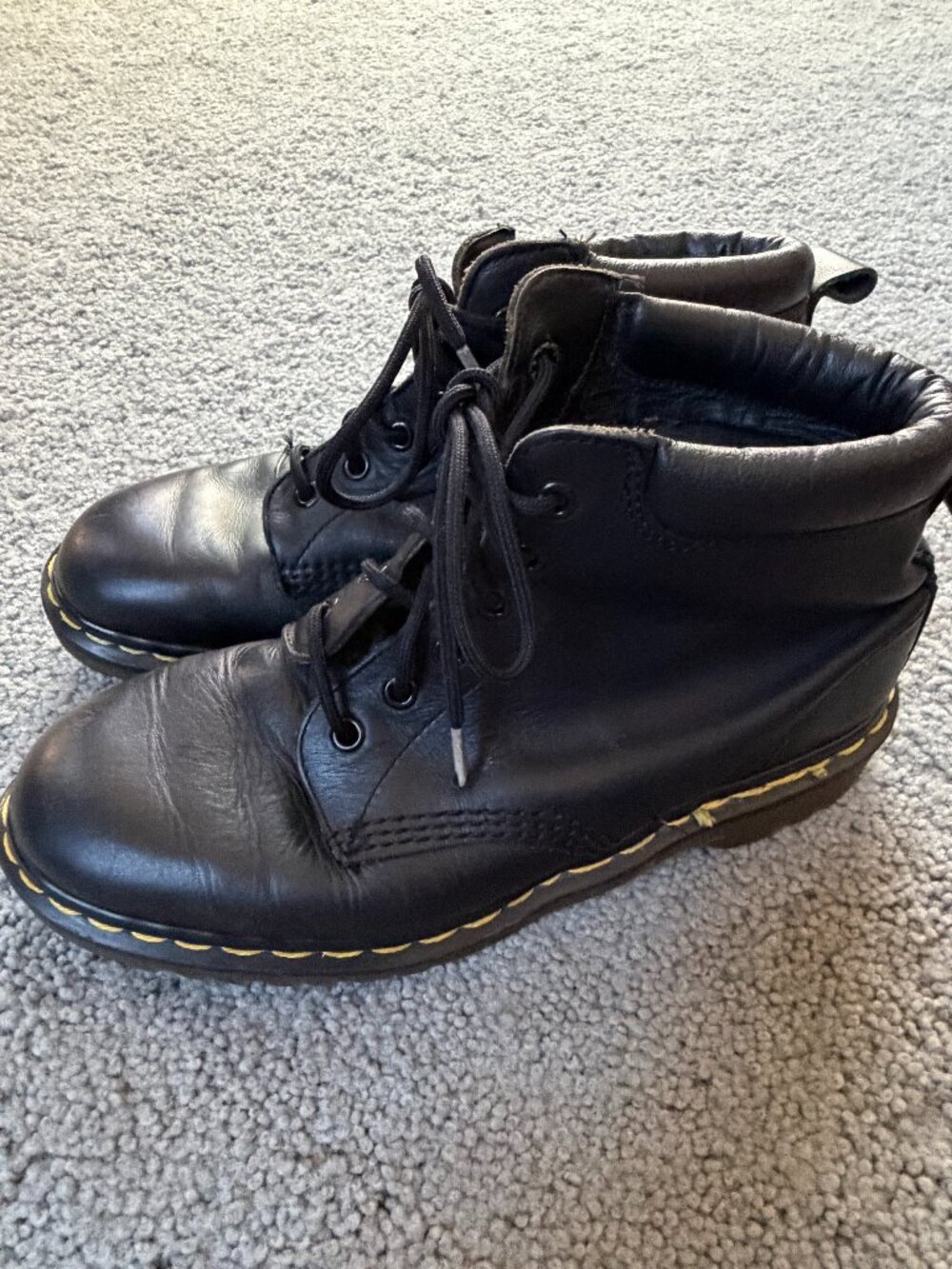 Vintage Dr. Martens 939 Ben Boot Made In England Black Leather UK 8 US Men 9